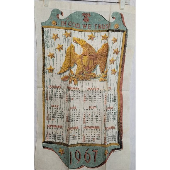 Vintage Calendar Dish Towel Lot Linen Printed Assorted Years Floral 25x15 Inches - Picture 8 of 16